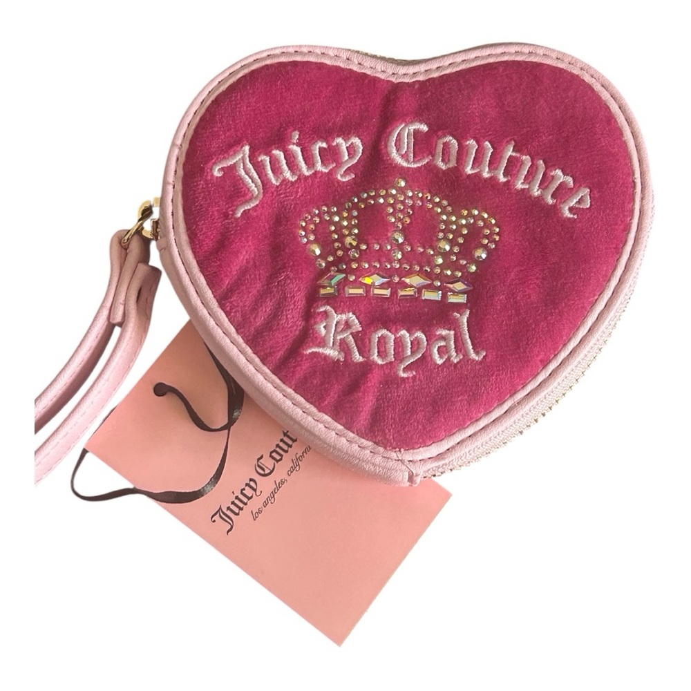 Juicy Couture Kingdom Heart Pink Heart-Shaped Wristlet NEW!